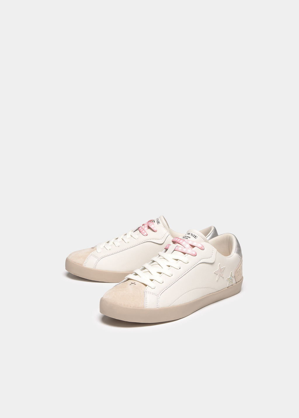 Sneakers with glitter star appliqué