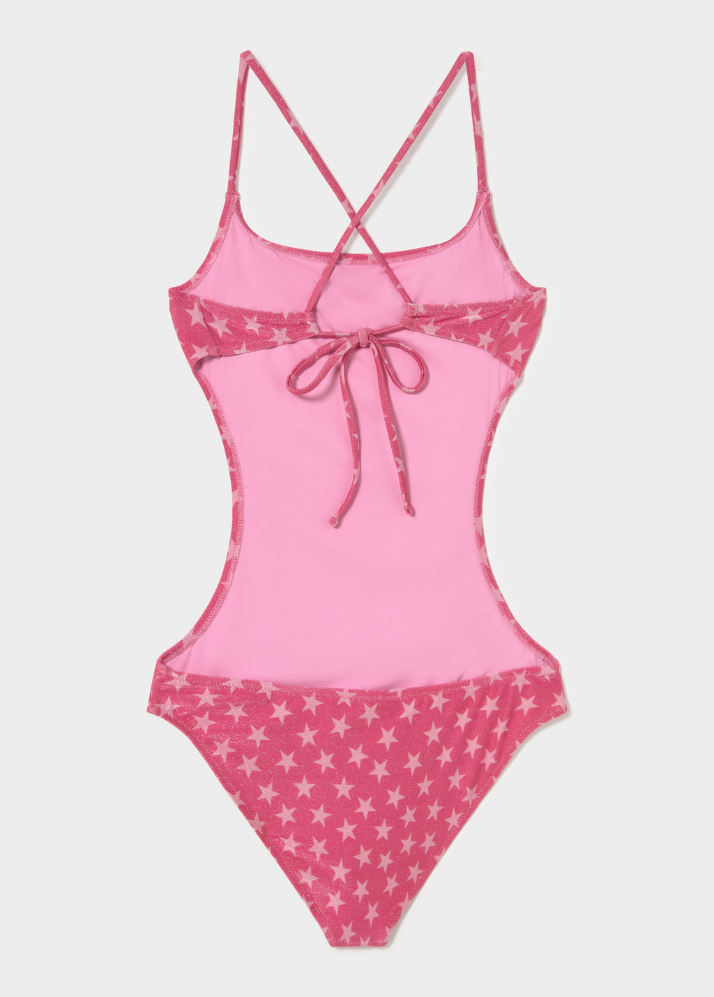 Cut-out swimsuit with metallic thread stars