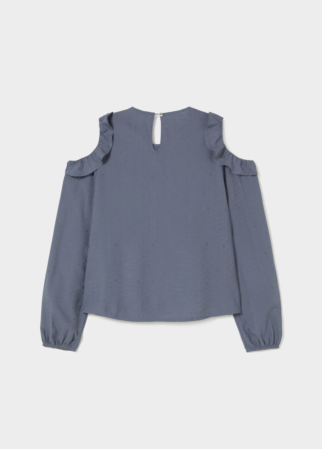 Cut-out blouse with ruffles