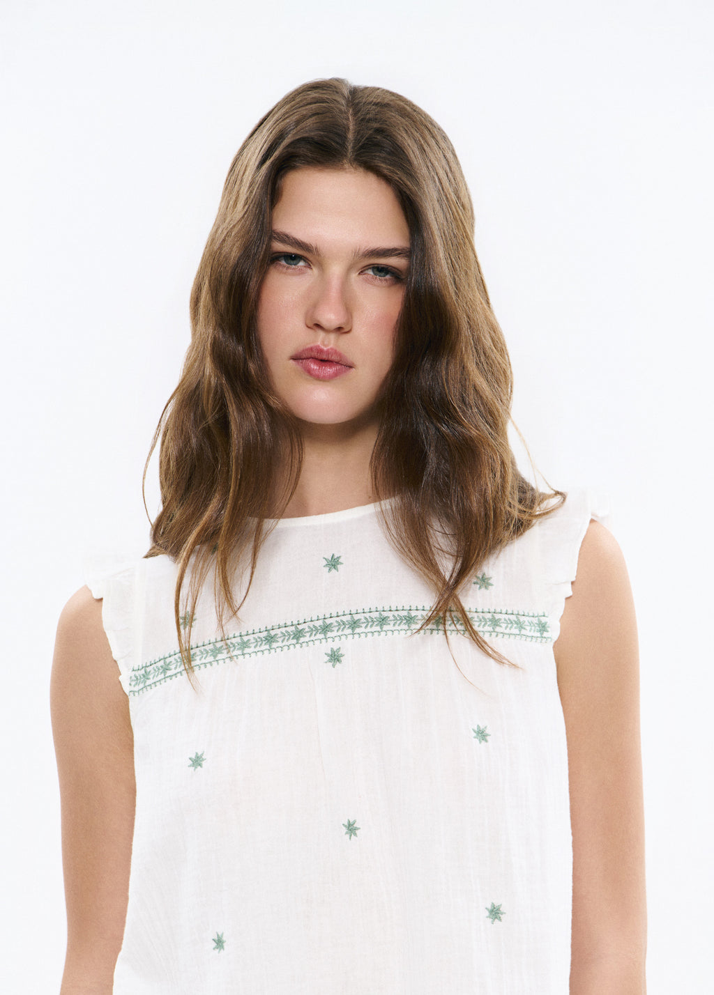 Bluse mit Dobetela-Stickerei