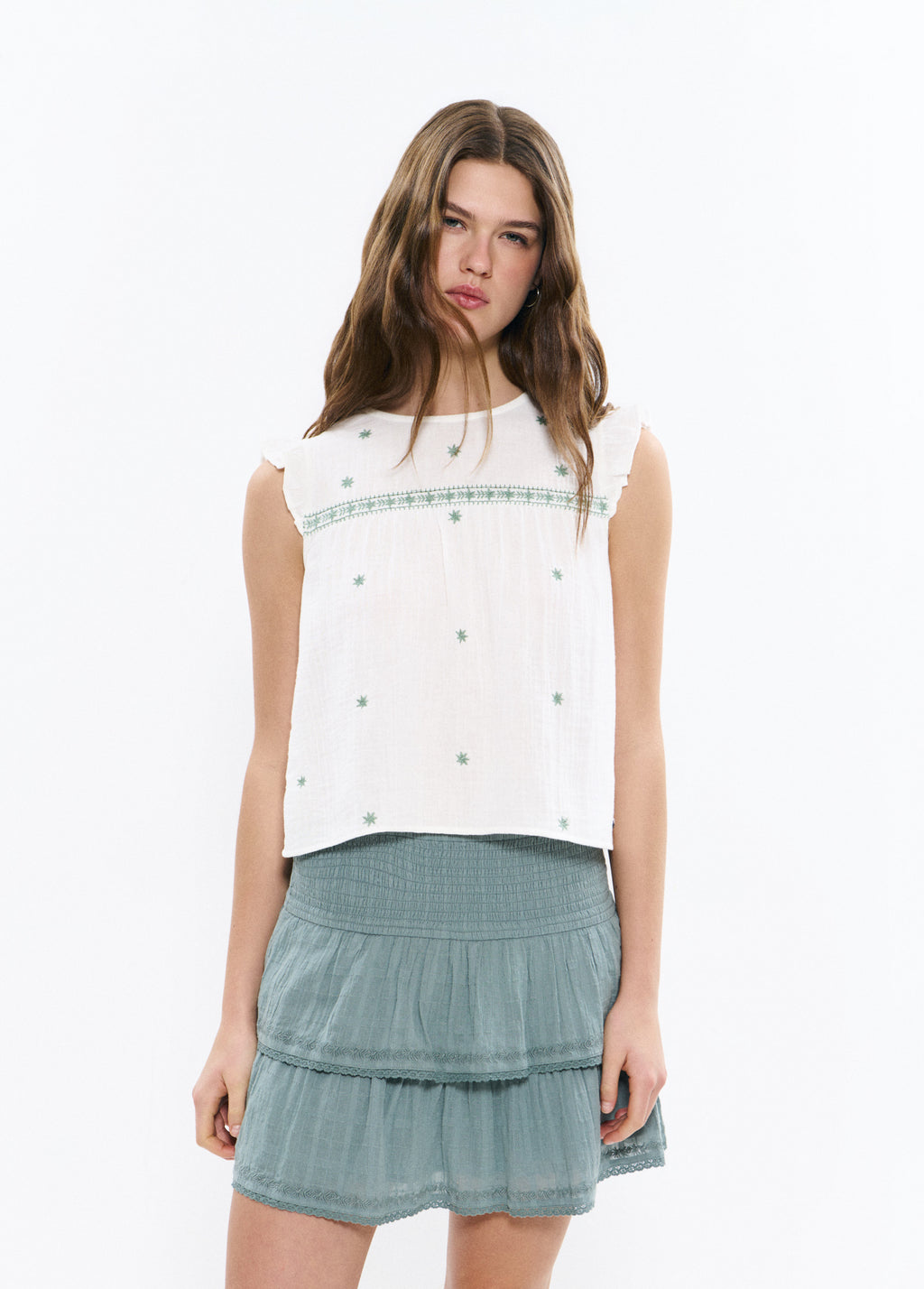Bluse mit Dobetela-Stickerei