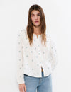 Double-layer blouse with embroidery