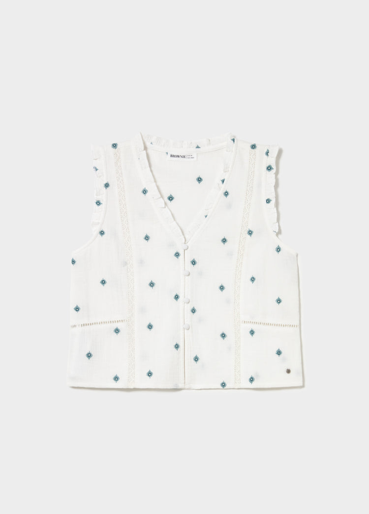 Blusa dobletela bordados