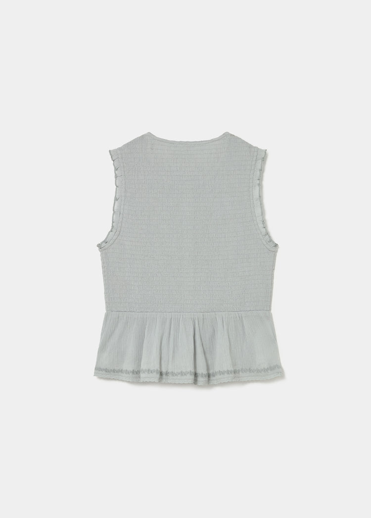 Smock Blouse with Embroidery