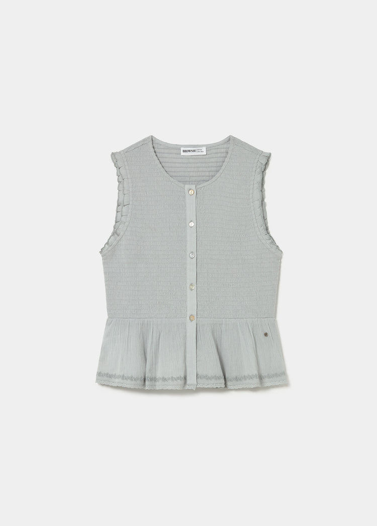 Smock Blouse with Embroidery