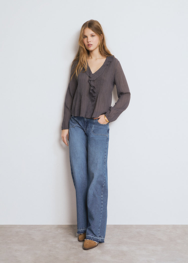 Lurex smock blouse