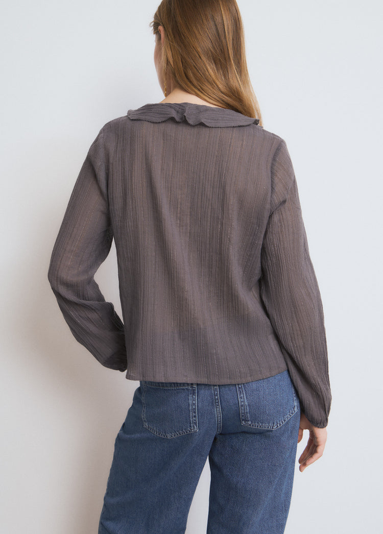 Lurex smock blouse