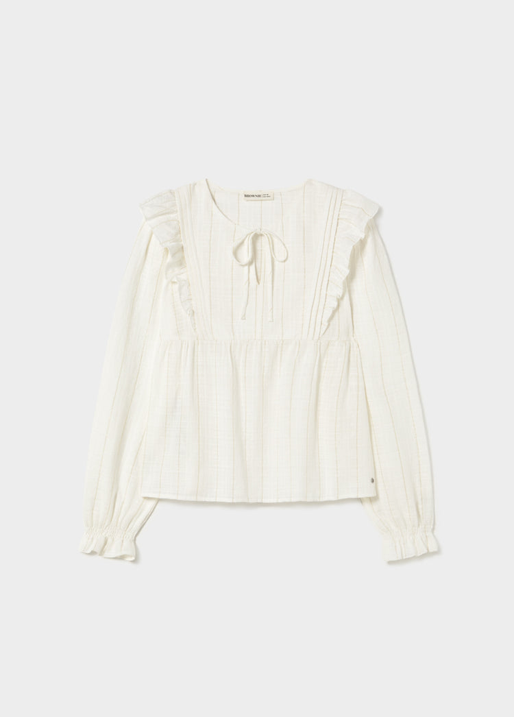 Lurex ruffle blouse