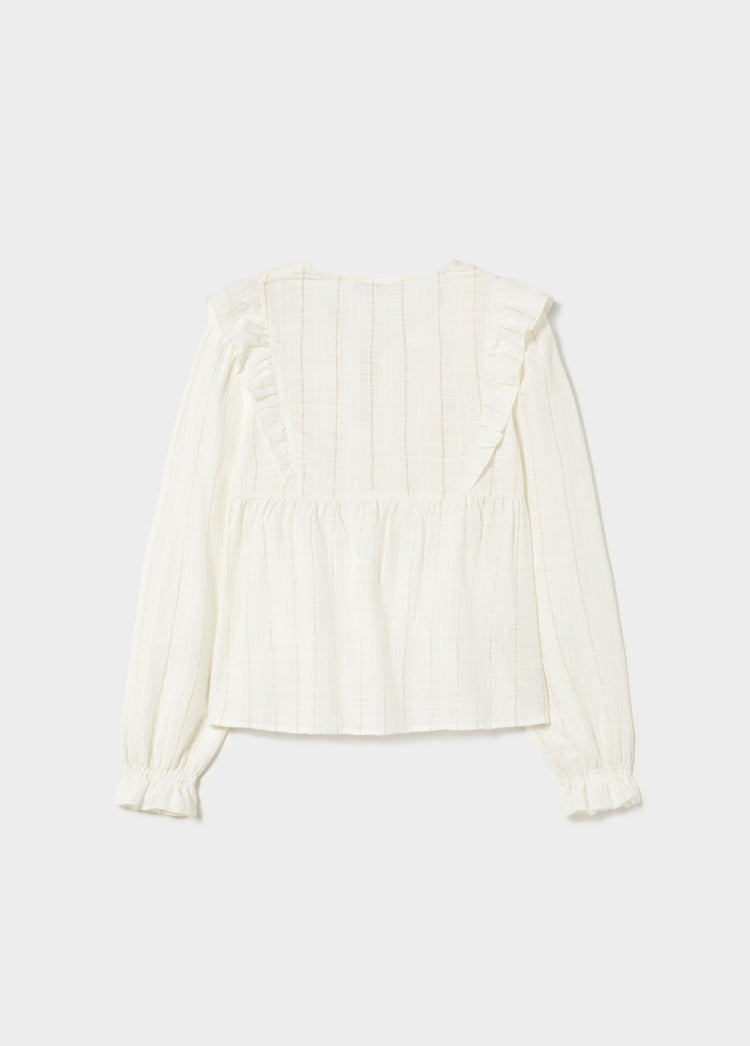 Lurex ruffle blouse