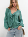 Ruffle blouse with embroidery