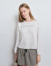Ruffle blouse with studs