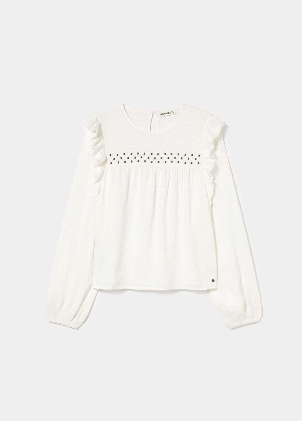 Ruffle blouse with studs
