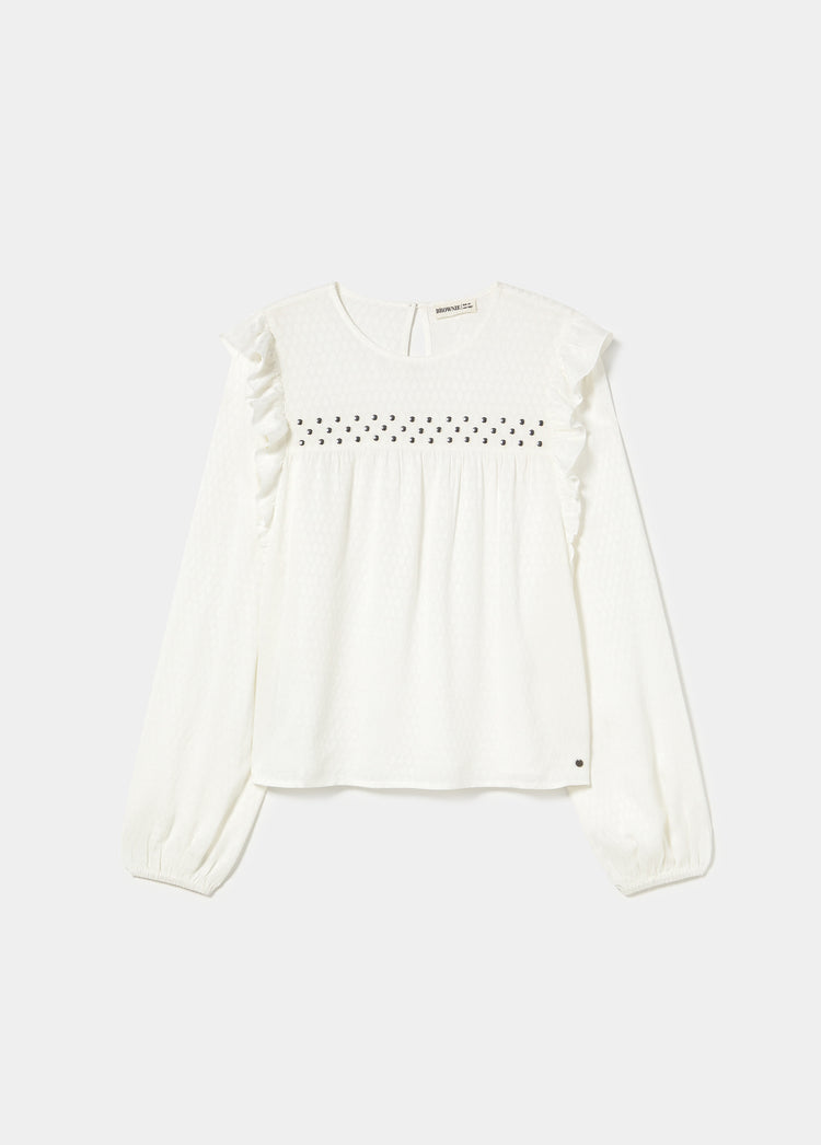 Blusa volantes tachas