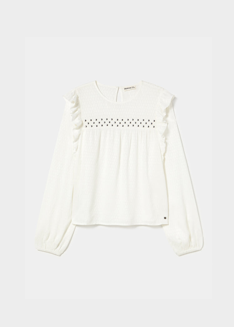 Blusa volantes tachas