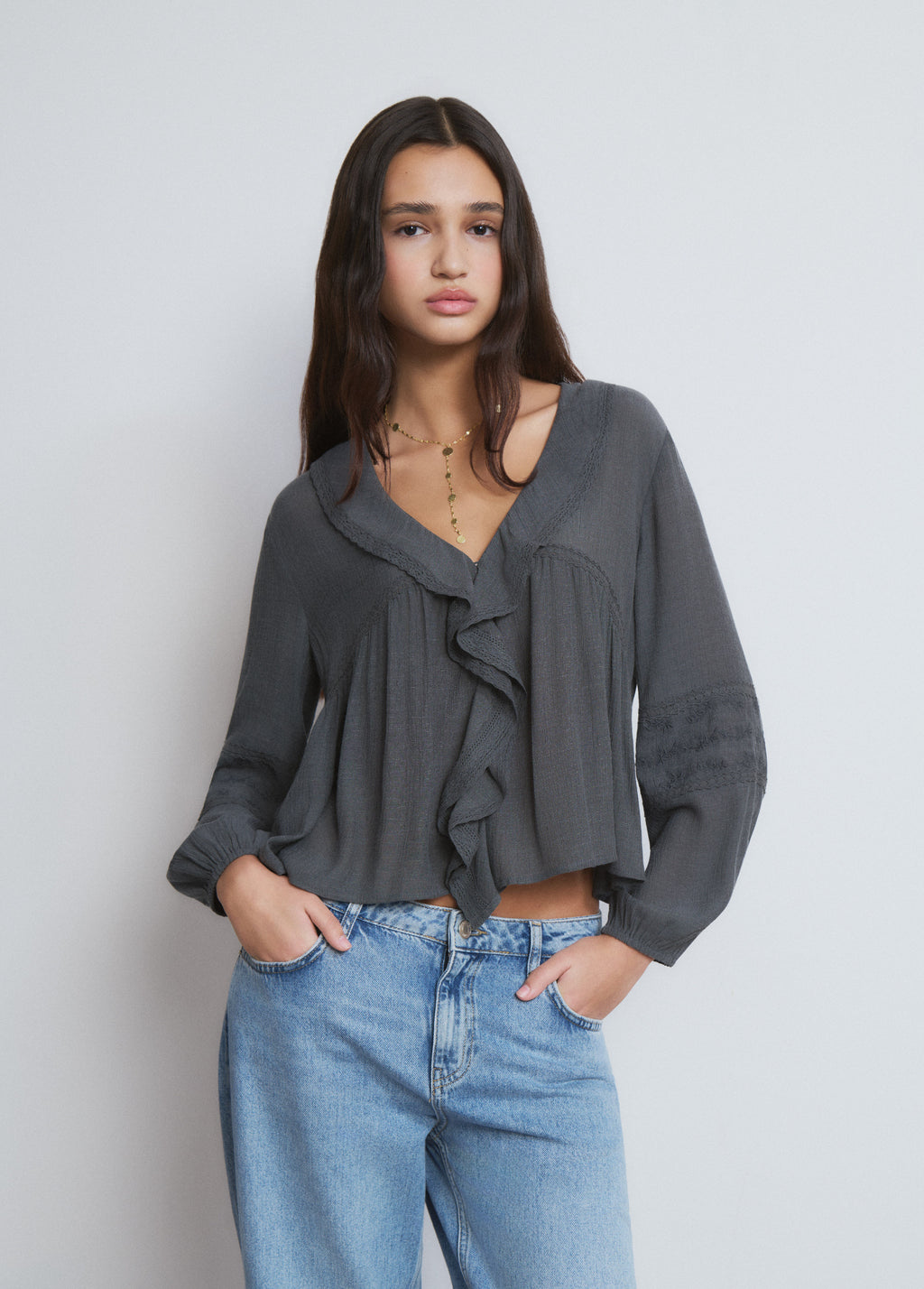 Blouse met volant