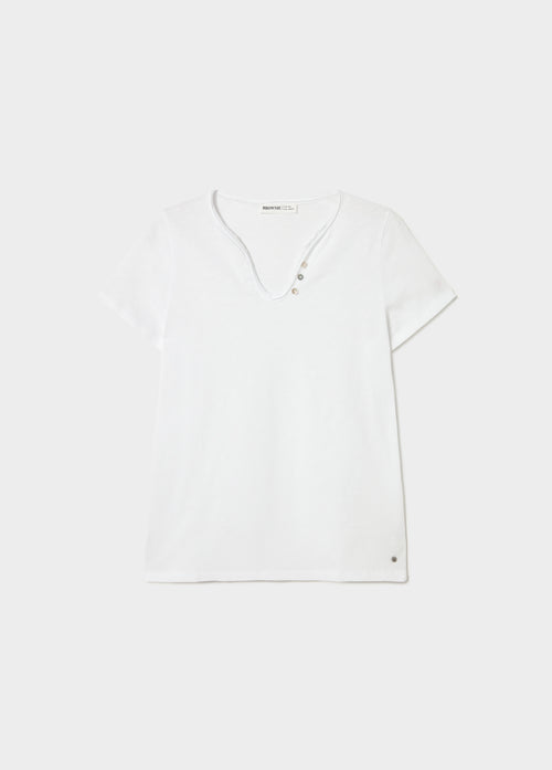Cotton t-shirt with buttons