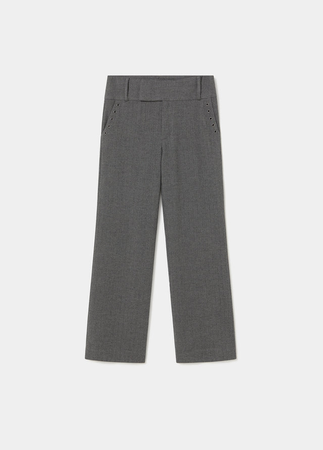Herringbone eyelet pants