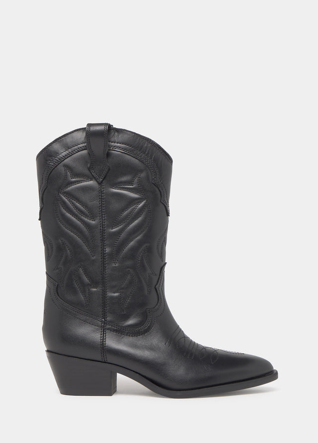 Botte haute cowboy en cuir