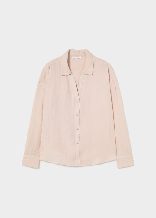 Double-layer V-neck shirt