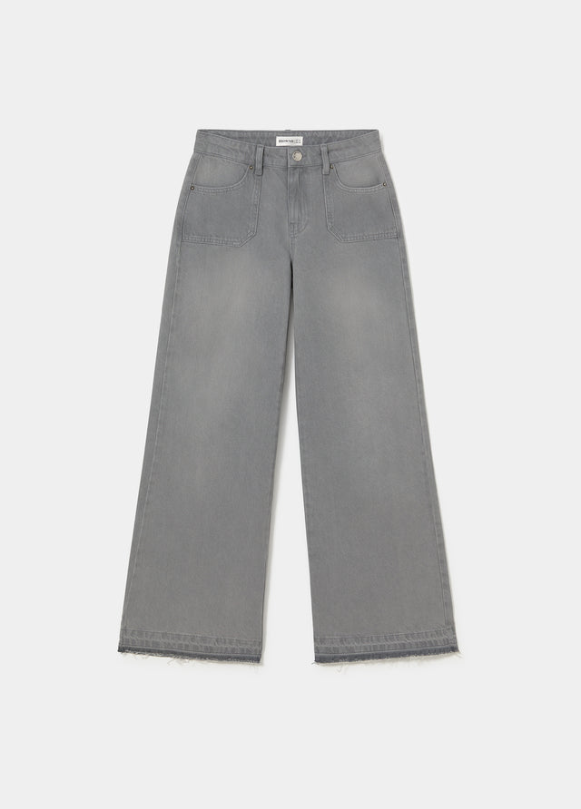Jeans culotte bajo desdoblado