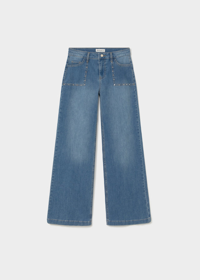 Culotte pants with studs