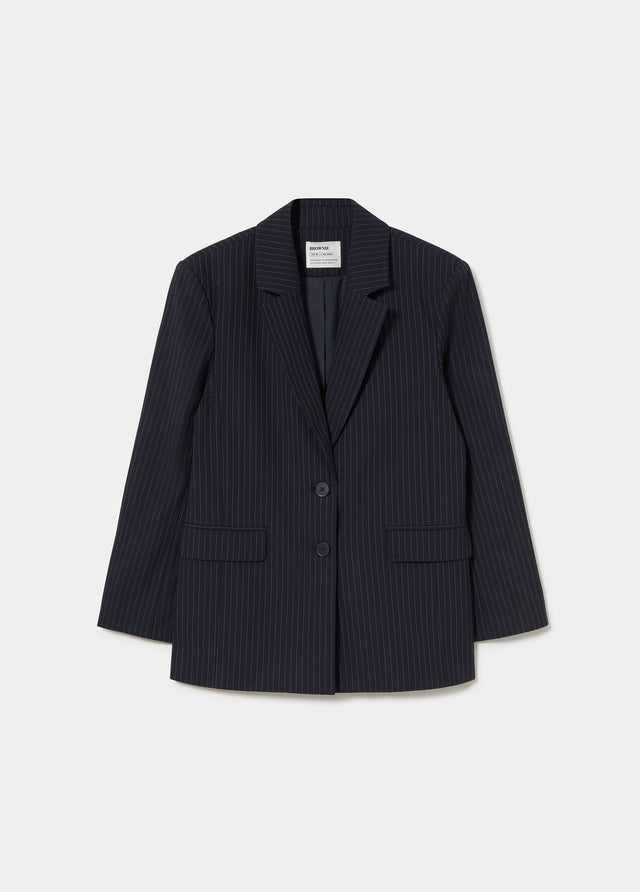 Blazer met diplomatenstreep