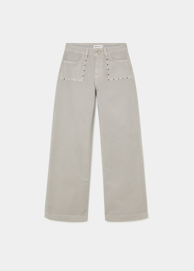 Pantaloni dritti con borchie