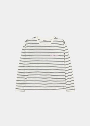 T-shirt met strepen en print