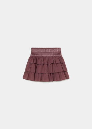 Contrast smocked skirt