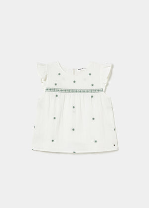 Blouse à double épaisseur brodée