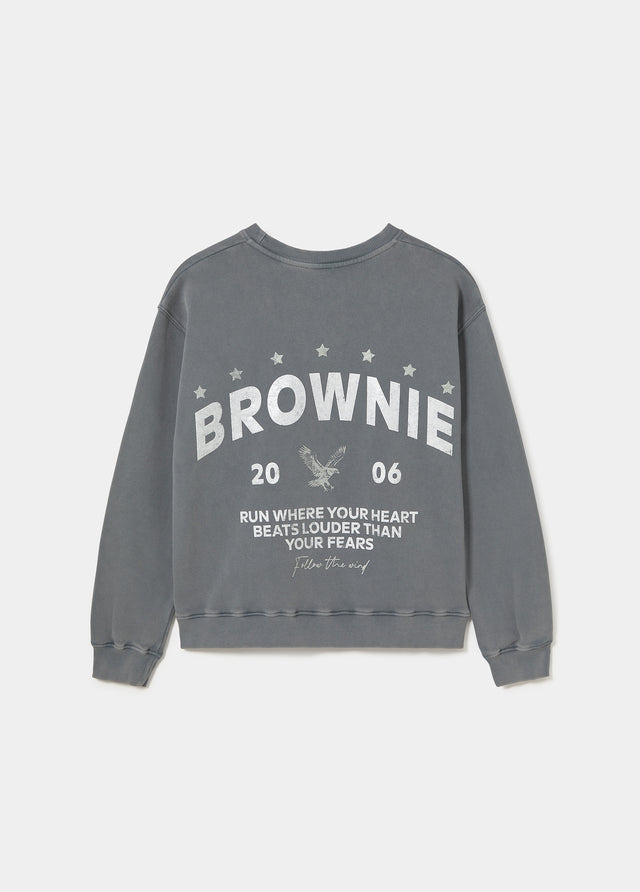 Sweatshirt com logo e estrelas