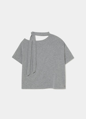 Asymmetric scarf t-shirt