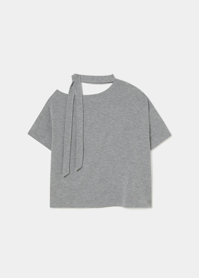 Asymmetric scarf t-shirt