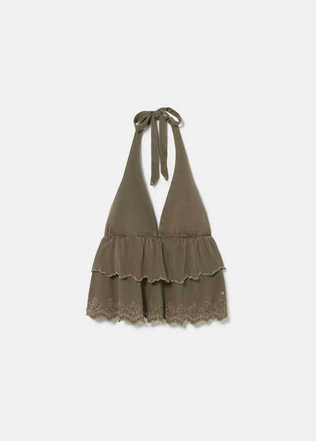 Ruffled halter top