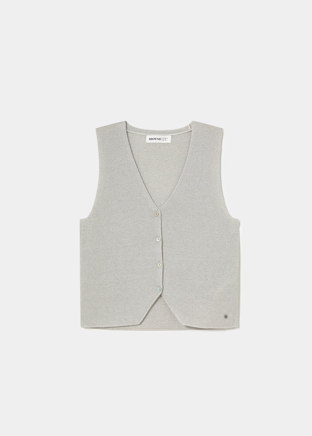 Top gilet con bottoni