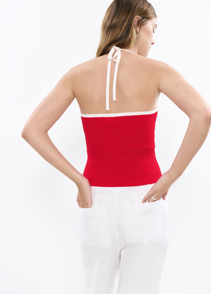 Halter V-neck top