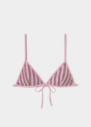 Top de bikini com risca e lurex