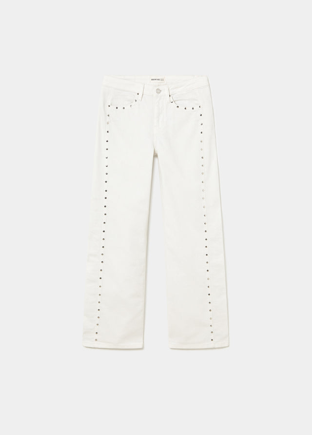 Side panel studded pants