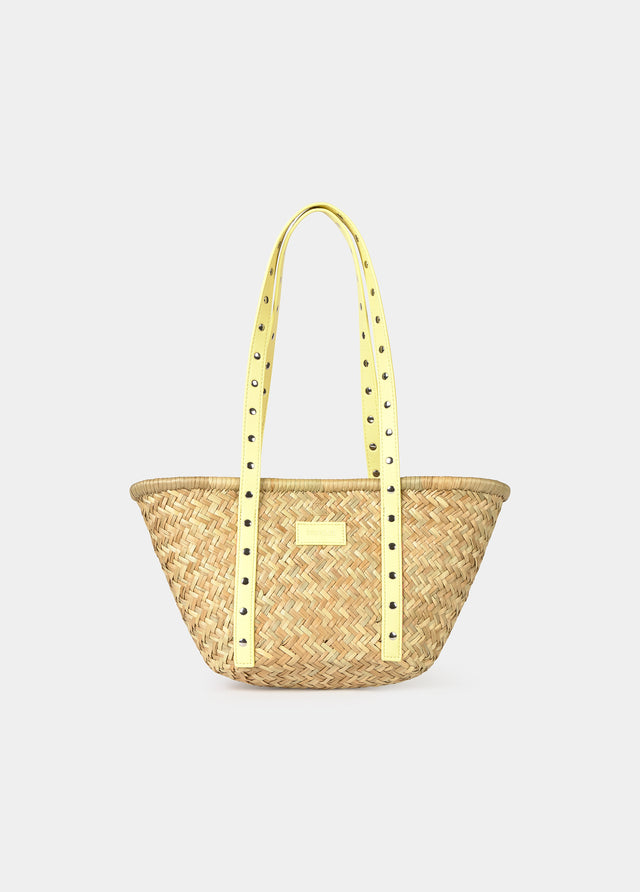 Strap tote bag with studs