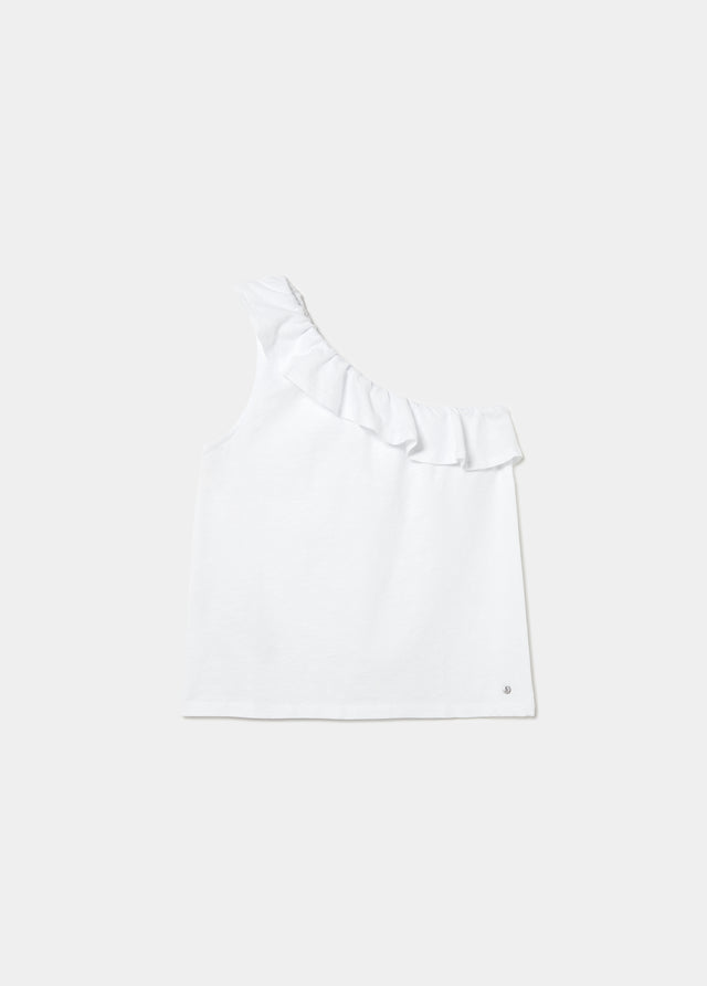 Asymmetrical ruffle t-shirt
