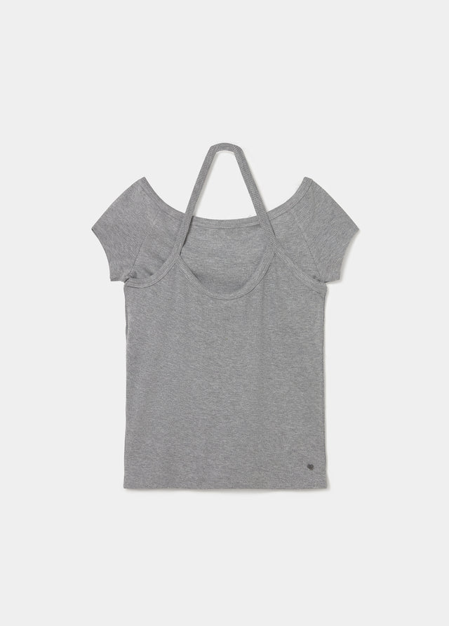 Double halter effect t-shirt