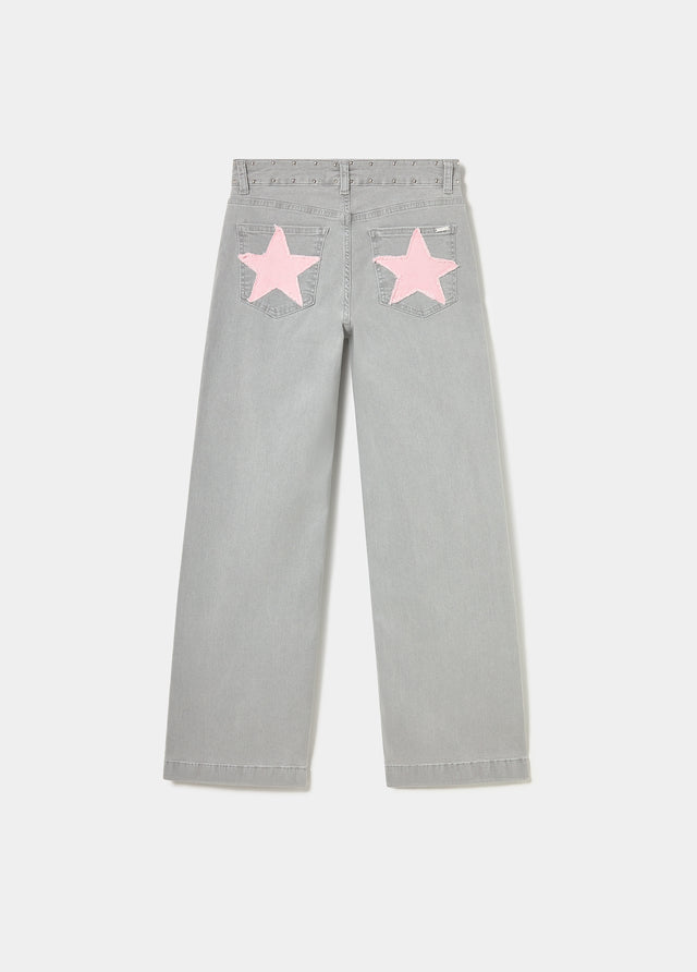 Jeans bolsillo parche estrella