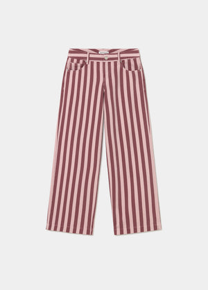 Pantalón recto estampado rayas