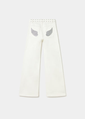 Pantaloni con tasca applicata glitter