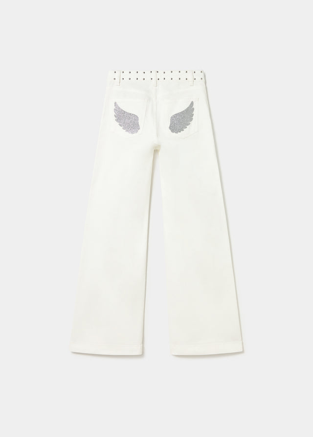 Glitter patch pocket pants