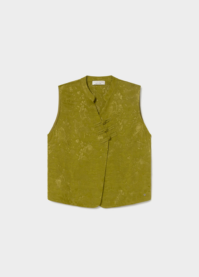 Satin jacquard top