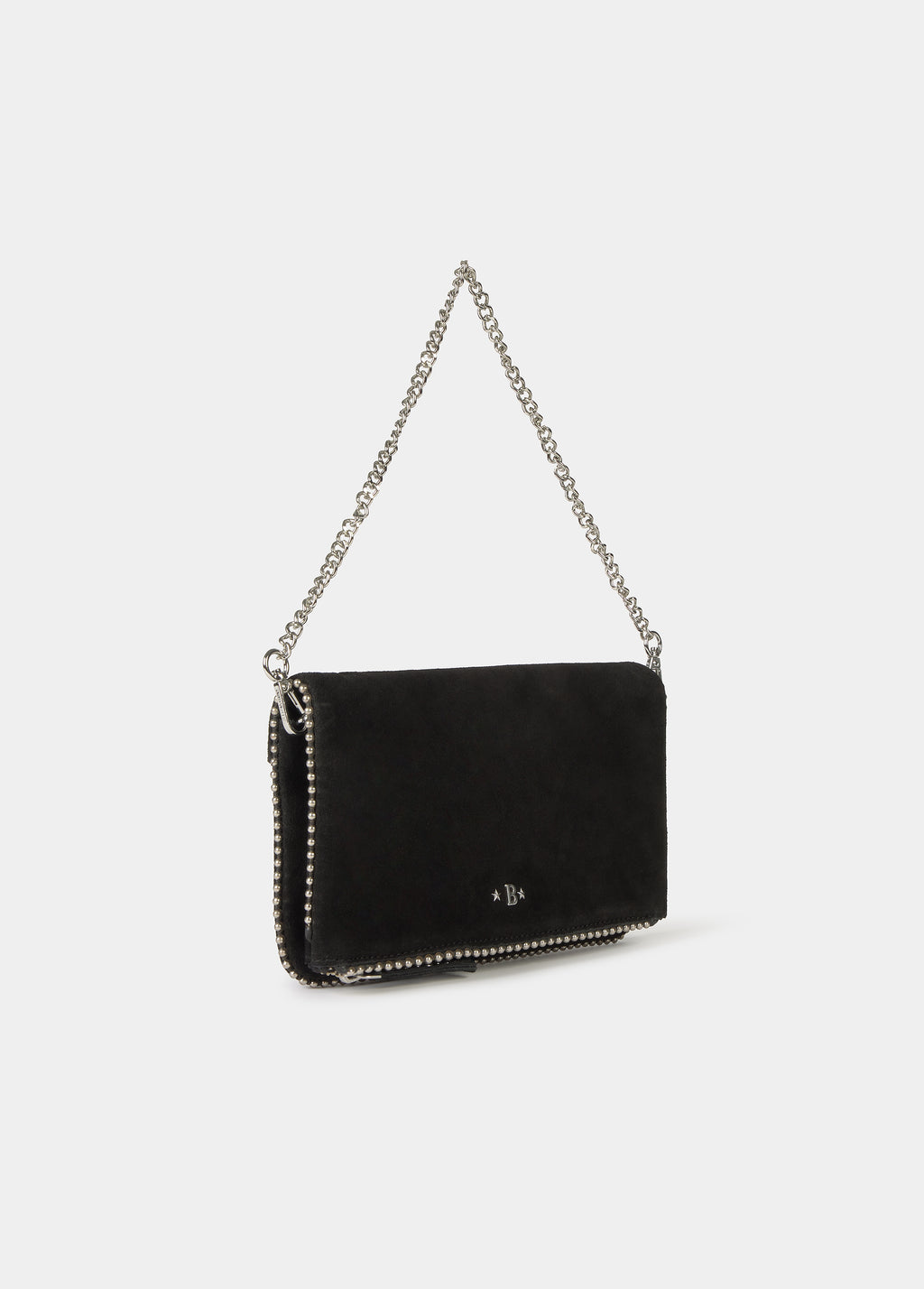 Tas met klep en suède bolletjes