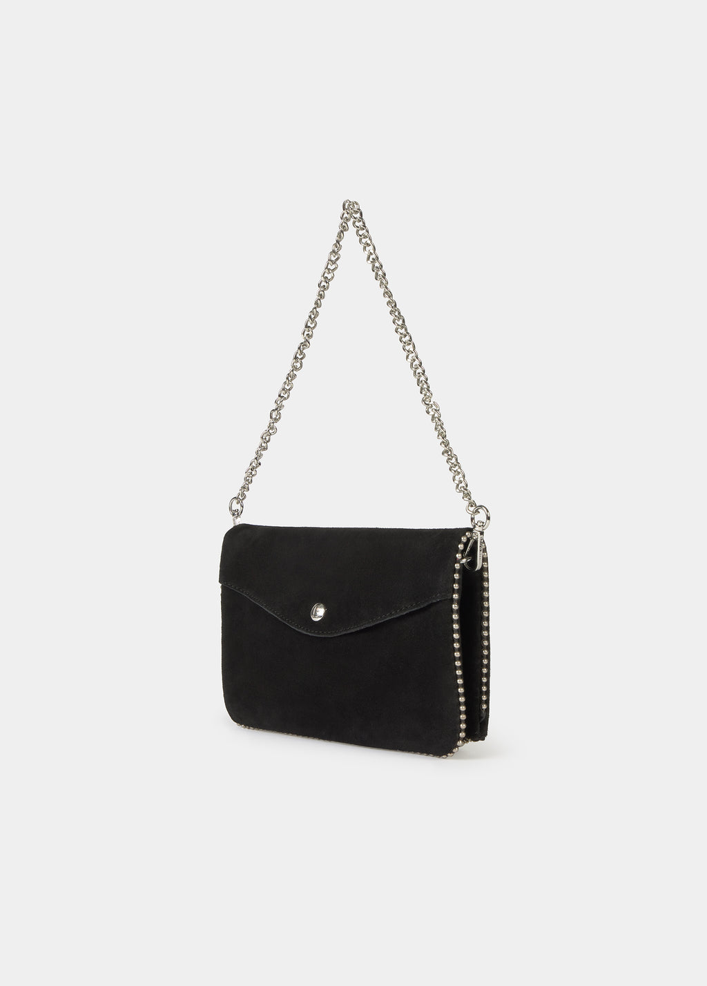 Tas met klep en suède bolletjes