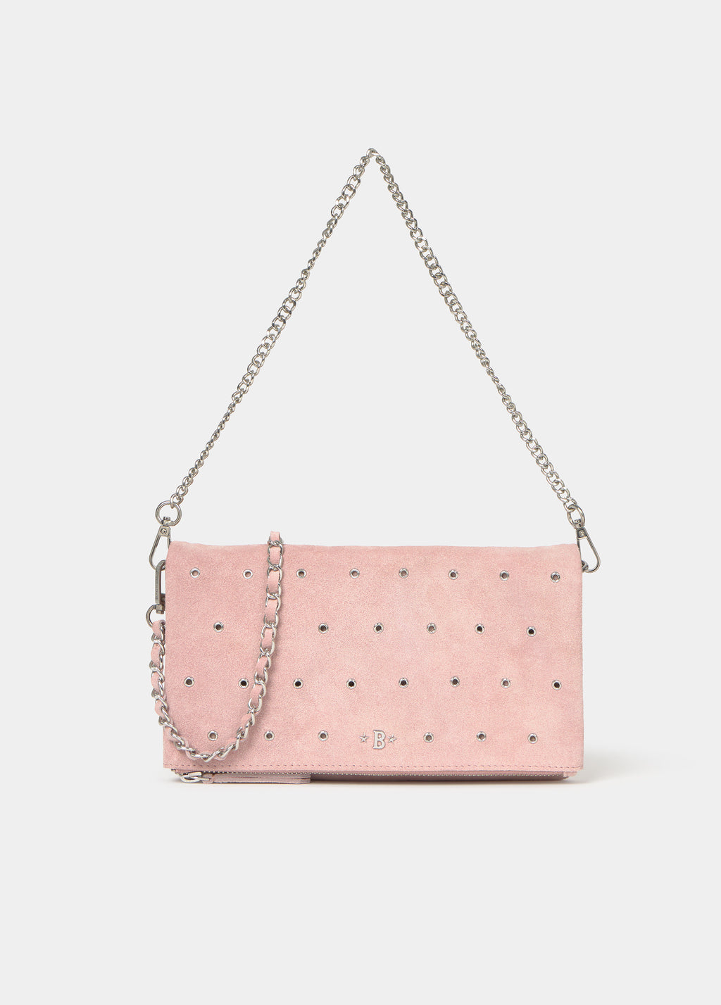 Leather eyelet flap bag