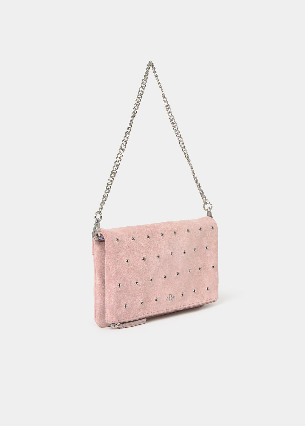 Leather eyelet flap bag